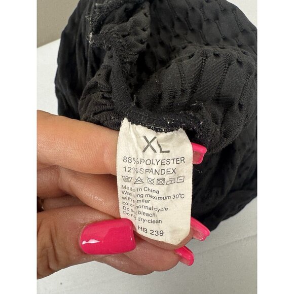 Black Scrunch Butt Bike Shorts XL Ruched Athleisure Gym Pocket Core BBL - Picture 4 of 7